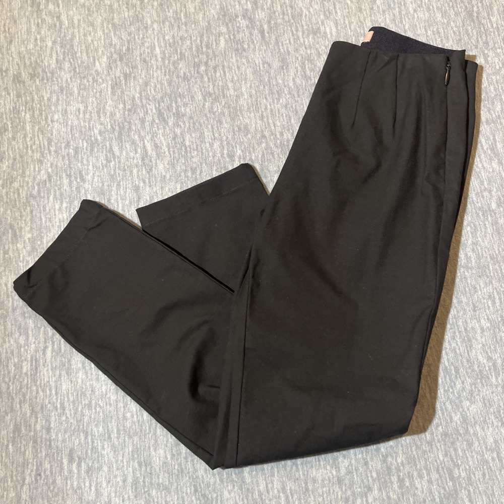 Rebecca Taylor TAILORED Pants Women Sz 0 Black Trouser Dress Skinny Side Zip - Picture 4 of 11